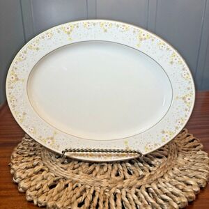 Noritake Ivory China Oval Platter – Fragrance Pattern 2025– 13.5" Japan Daisies